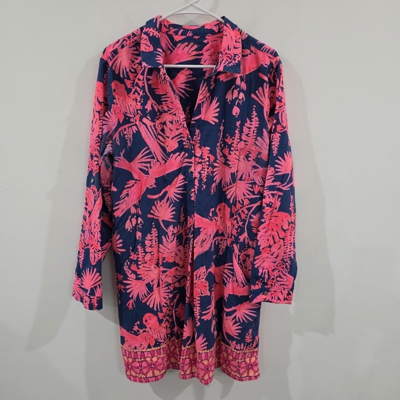 Lilly Pulitzer Dresses & Skirts - Lilly Pulitzer Lillith Tunic Dress Size Large Floral Colorful Beach Tropical
